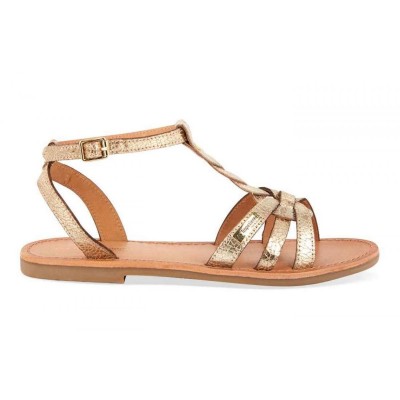 Sandale femme HAMSUNI Doré en cuir