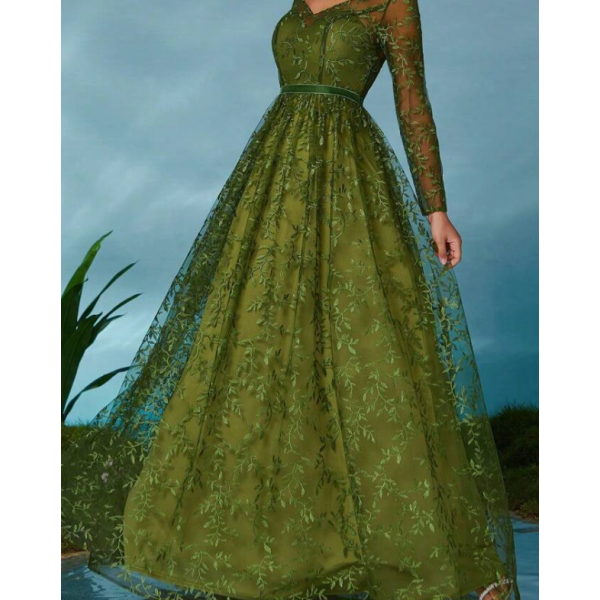 Robe maxi en velours